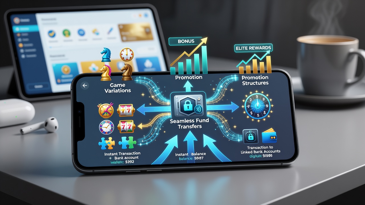 Close-up of mobile screen showing synchronized transfer confirmations between game modes and promotional wallets
