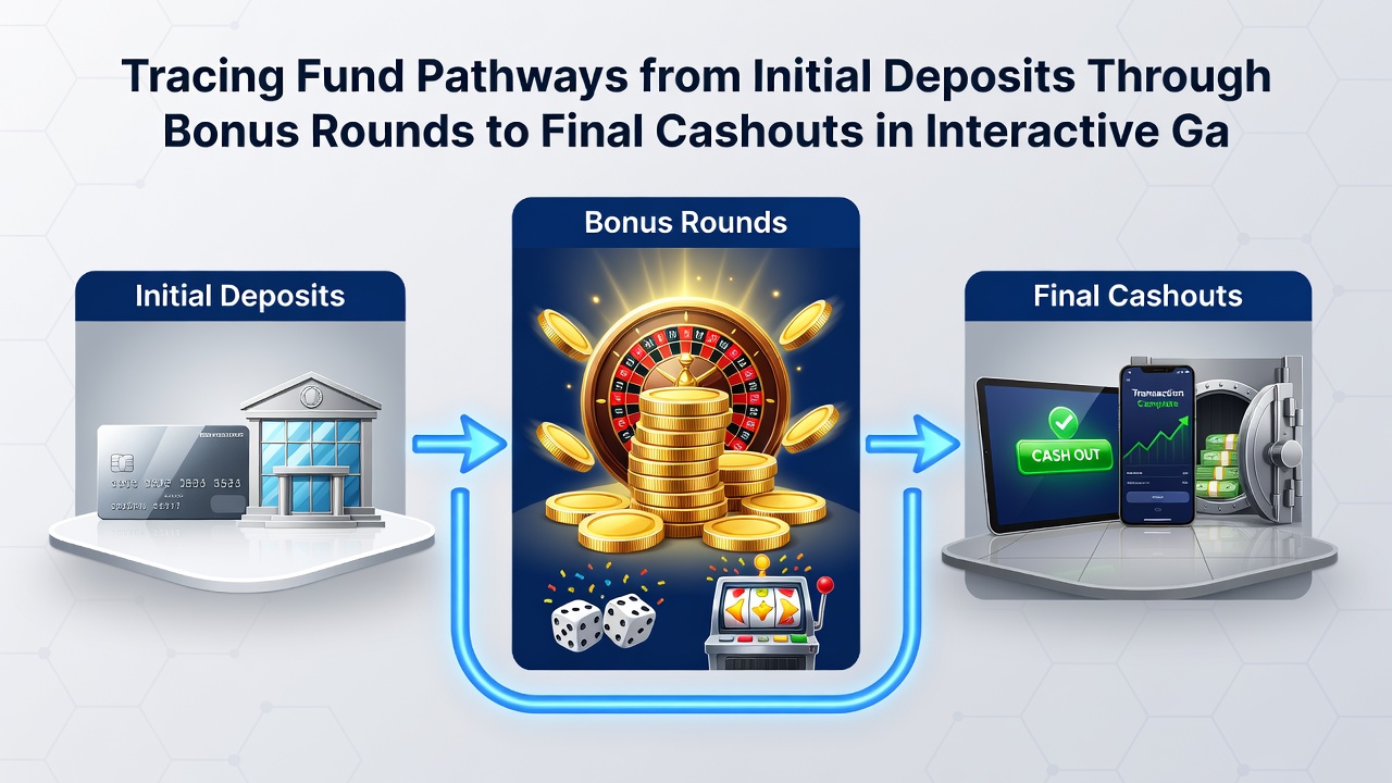 Diagram showing bonus rounds and cashout verification stages